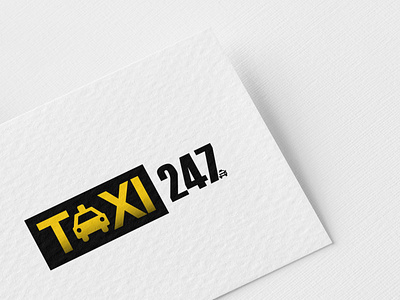 Taxi247 brand identity branding business design logo mobile app taxi app uber yellow logo