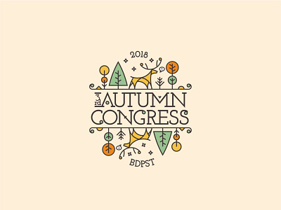 Autumn Congress – Logo design autumn green logo logo design logodesign logotype monoline monoline logo monolinear orange yellow