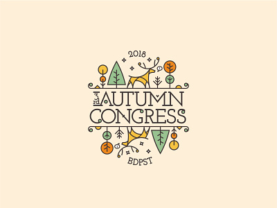Autumn Congress – Logo design autumn green logo logo design logodesign logotype monoline monoline logo monolinear orange yellow