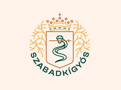 Snake Village - logo design branding coat of arms crest green logo logo design logodesign monoline monoline logo monolinear simple yellow