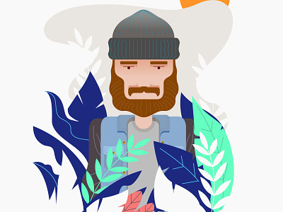 Jungle Man animation design icon illustration logo minimal typography vector