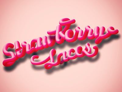 Strawberry Laces! blend bubble type digital type illustration illustrator strawberry type typography