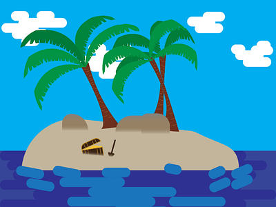 Treasure Island illustration illustrator island pirates sea treasure vector