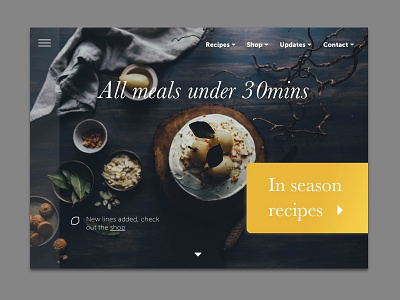 Simple food homepage website branding design food homepage icons interfaces mock up ui website