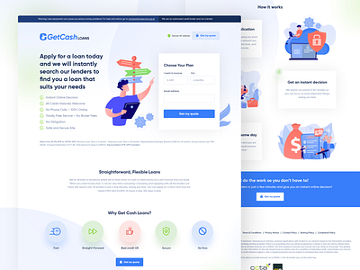 Get Cash Loans website redesign bank blue website cash credit design desktop get cash loans get loan landingpage loan minimalist modern ui ui design user interface userinterface ux webdesign website website design