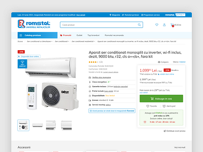 E-commerce product details page UI design - Romstal online shop