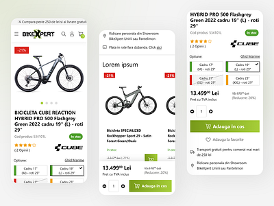 BikeXpert eCommerce - mobile product page design agency bike branding contentspeed design ecommerce mobile mobile design mountain bike responsive design ui user interface ux