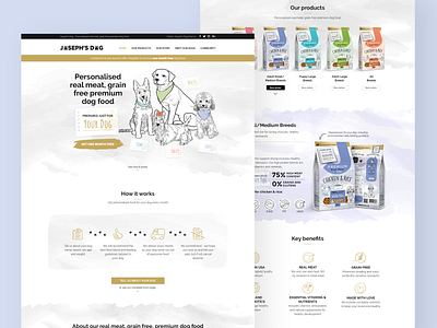 Joseph's Dog website design - online eCommerce dog food shop