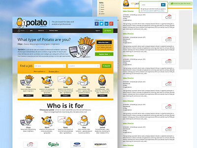 1 Potato Website design job search ui ux website website design