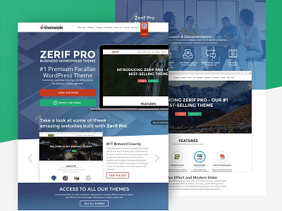 Zerif Pro wordpress theme landing page presentation landing page page presentation theme website wordpress