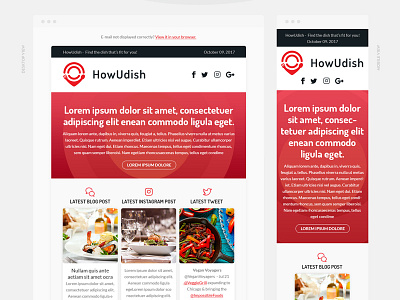 HowUDish responsive email design desktop email email design food mobile newsletter responsive tablet