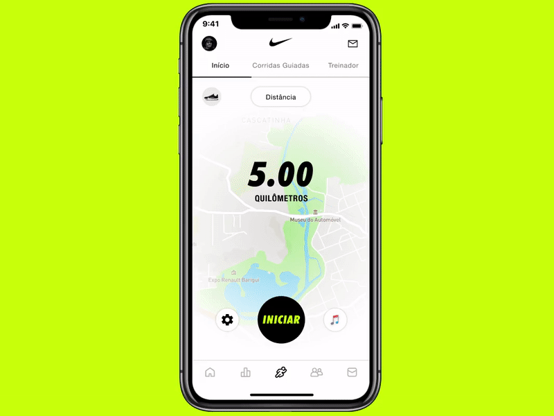 NikeRun - Walking mode app design interaction nike running ui