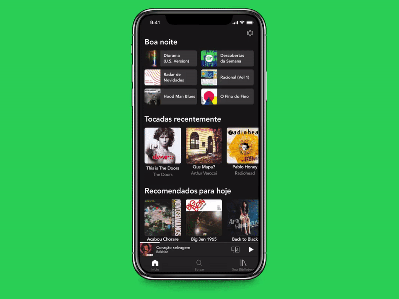 Spotify - Tabs app browse design interaction music spotify ui