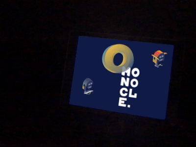 Monocle logo in AR augmented reality design visual design
