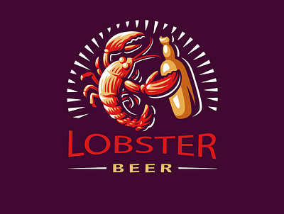 Logo design adobe adobe illustrator artwork beer logo beer logo illustratio beverage branding company design font graphic design icon illustration lobster lobster logo logo logo design vector