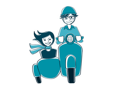 Wednesday857 icon illustration illustrator logo motorcycle scooter