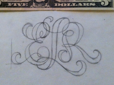Elr 2 letters monogram pen type
