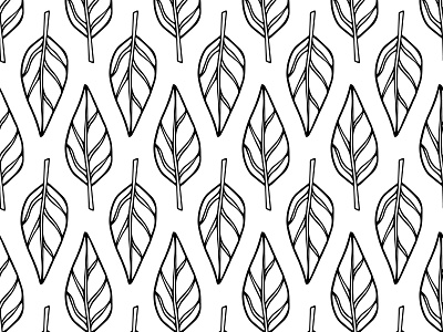 Pattern of hand drawn tree leaves fabric