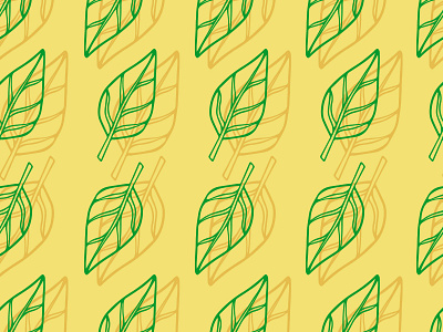 Pattern of hand drawn tree leaves fabric