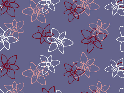 Pattern of hand drawn flowers ornament