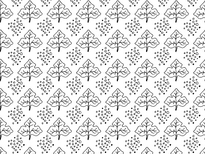 Pattern with hand drawn elegant tree leaves