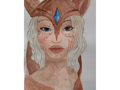Wolf Woman painting paper posterpaint