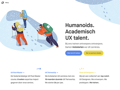 Humanoids Website startup ux traineeship webdesign