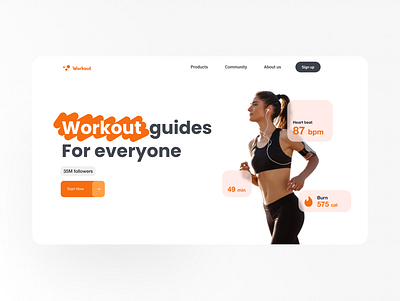 Workout guides page card design desktop figma flat landing page sport ui web workout