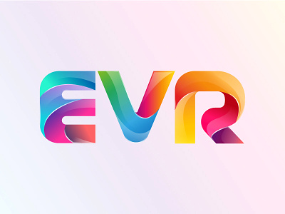 EVR logo color dribbble flat letter logo