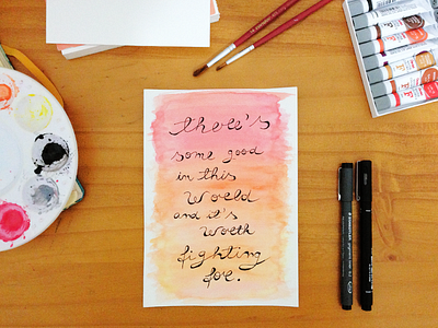 Watercolor & Lettering lettering lord of the rings quote watercolor