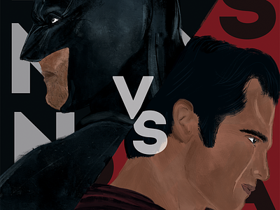 Batman v Superman Poster batman v superman digital art illustration typography