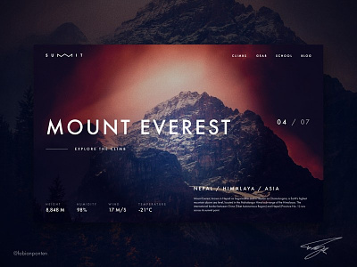 Seven Summits Website Design | SUMMIT (UI Design in Sketch #10)