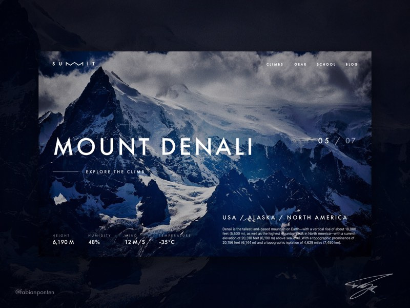 Seven Summits Website Design | SUMMIT (UI Design in Sketch #10) summit mountain climb website design sketch mountain web design sketch climbing web design mountaineer website design web design design ui ui design