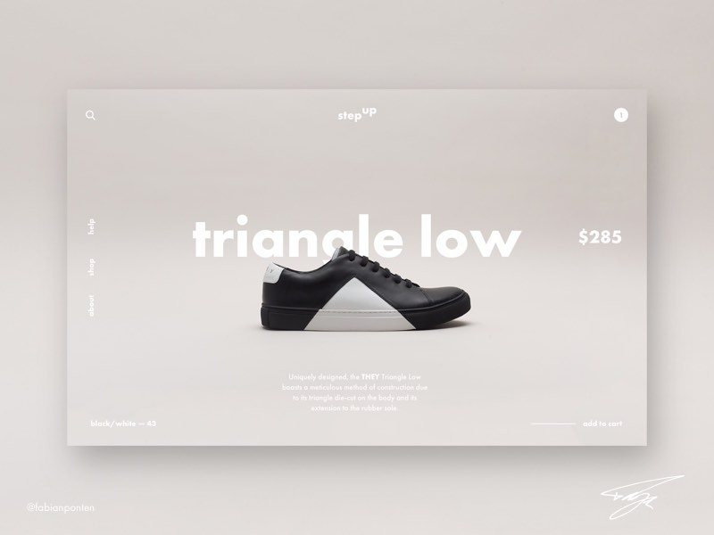 Shoe Store Website Design | StepUp (UI Design in Sketch #12) shoe store website design website design shoes design shoe shop step up stepup ui design sketch sketch design ui design sketch