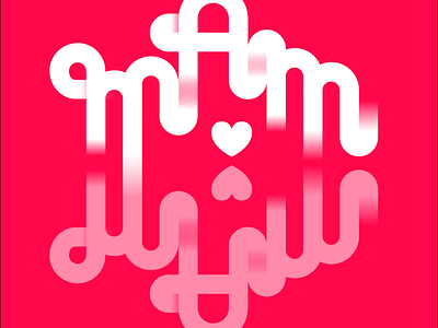 MAM colors design heart icon illustration logo mom shade typography vector