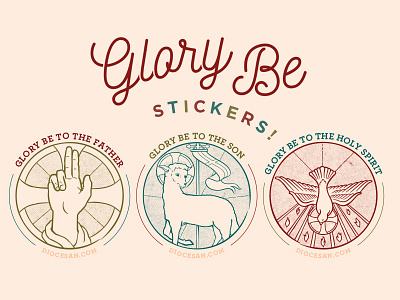 Glory Be Stickers catholic christian design graphic illustration jesus sticker stickers trinity