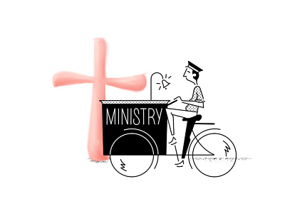 Jesus Peddler bicycle catholic christian editorial editorial illustration illustration jesus viktor