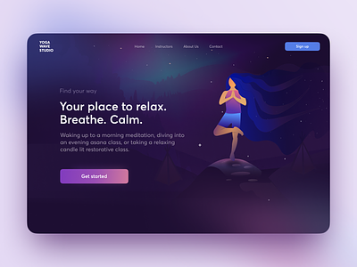 Yoga Studio colors heroimage homepage interface product design ui ux web design workout yoga yoga studio