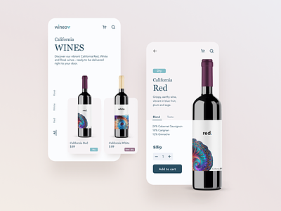 California Wines app design app design branding design mobile ui uidesign wine wine label