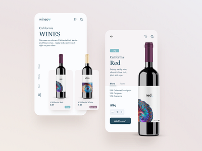 California Wines app design