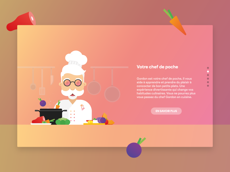 Gordon - Landing page adobexd illustration gradient cooking landing ui ux design