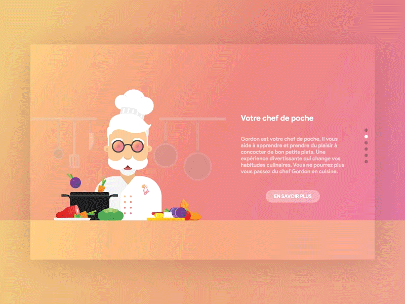 Gordon - Fullpage animation anime colors coock cooking design fullpage gif gradient motion ui ux web