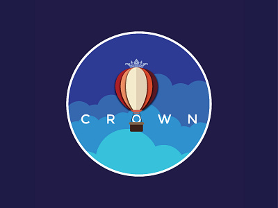 Crown logo design flat illustration logo vector