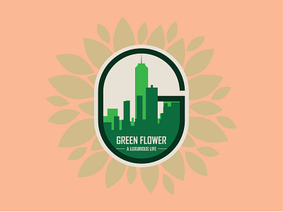Green Flower City Logo art branding design flat illustration illustrator logo logodesign minimal vector