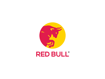 Red Bull Logo Redesign branding design flat logo new design red red bull redbull redesign yellow yellow red