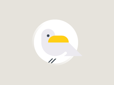 Gull animal bird circle geometric gull icon minimal shapes spot