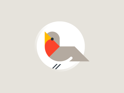 Robin animal bird circle geometric icon minimal robin shapes spot