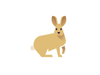 Bunny animal bunny geometric gradient icon iconic illustration picto rabbit shadow