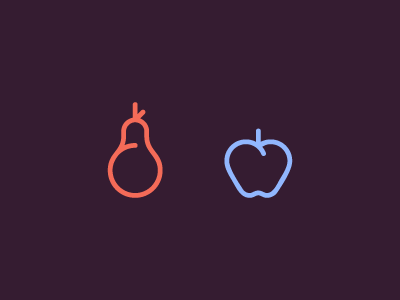 WIP Fruit Icon Design apple fruit icon icondesign iconography line pear picto pictogram stroke symbol