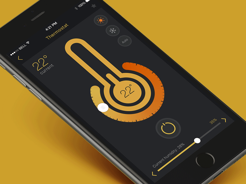 Smart Home - Thermostat Animation by Yulia on Dribbble